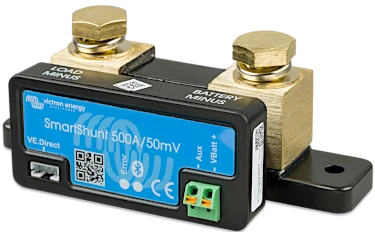 foto van een 500 ampère shunt (victron smartshunt)