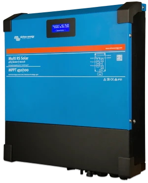foto van de multi rs solar van victron energy, een voorbeeld van een hf-inverter