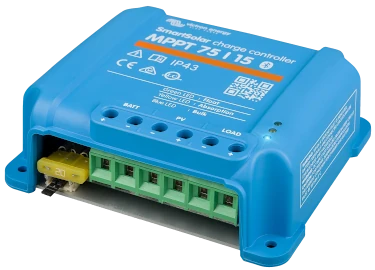 foto van een zonnepaneellaadregelaar (victron mppt 75/15)