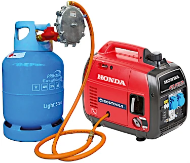 benzine aggregaat die ook op propaangas kan werken, model honda eu22i