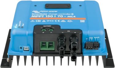 foto van een mppt laadregelaar, model victron smartsolar 150-70-mc4
