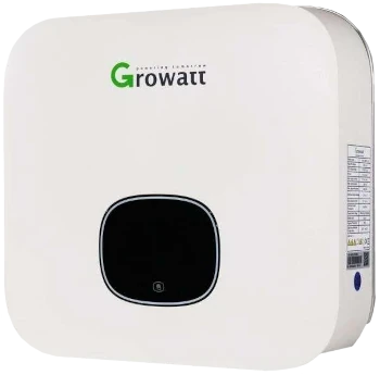 de voorkant van een growatt zonnepaneelinverter