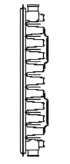 bovenaanzicht van een type-11 radiator met één plaat en één convector