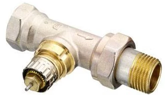 radiator afsluiter die met een pin wordt bediend als onderdeel van een thermostatische radiatorkraan