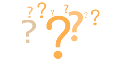 een aantal vraagtekens die een metafoor zijn voor deze FAQ