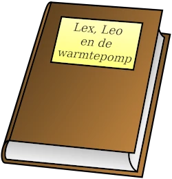afbeelding van een boekje met de titel Lex, Leo en de warmtepomp