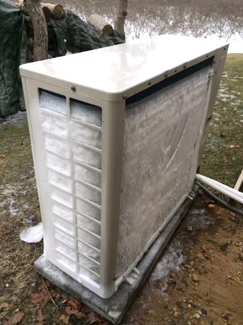 rijpvorming op buitenunit van warmtepomp