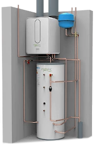 een warmtepompboiler die werkt op basis van ventilatielucht